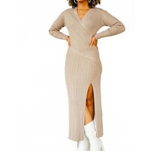 NEW ASTRID lori knit midi dress in toffee